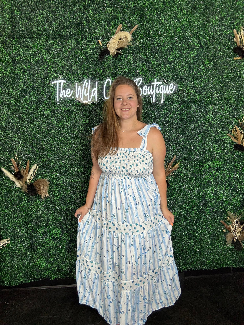 Spring Floral Smocked Maxi Dress