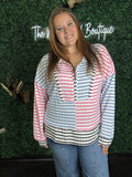 Half Zip Drop Shoulder Long Sleeve